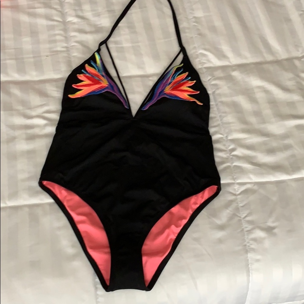 Victoria’s Secret pink one piece halter swimsuit